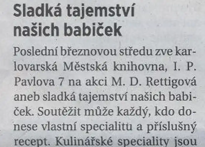 Sladká tajemství našich babiček
