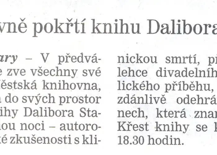 Křest knihy Dalibora Stacha